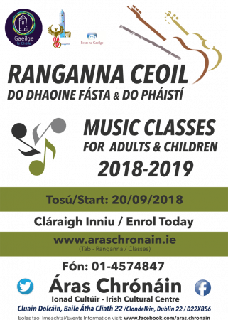 Ceol do Dhaoine Fásta - Adults Music 2018-2019