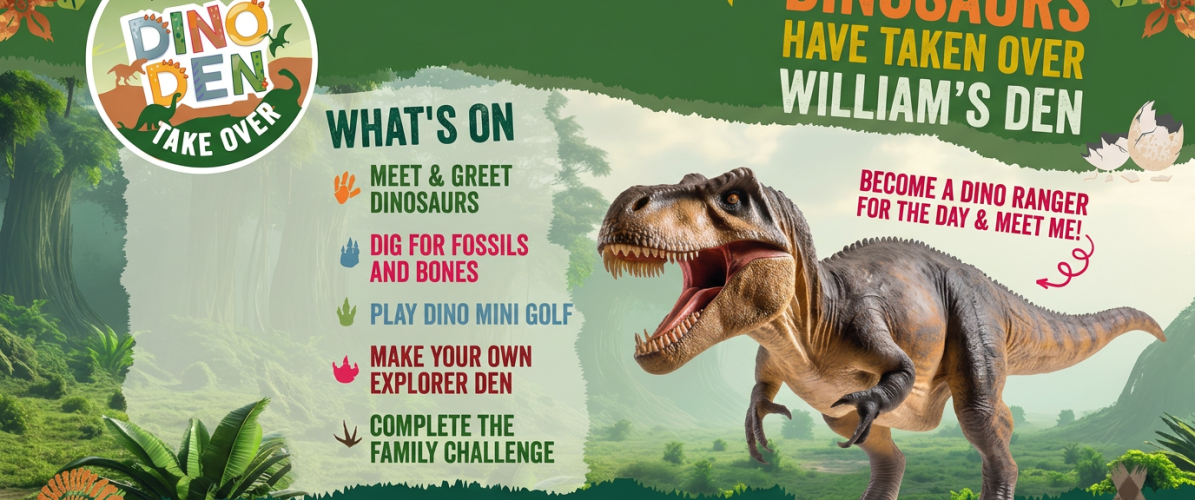 DINO DEN TAKE OVER - THIS WEEKEND!