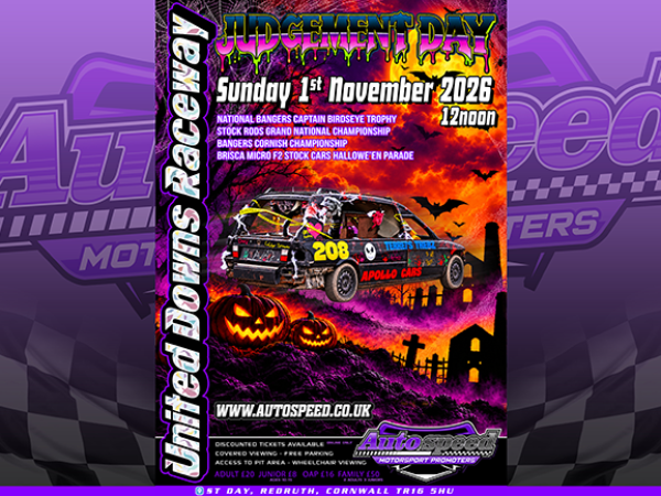 Spectator Tickets Sunday 1st November 12noon United Downs Raceway