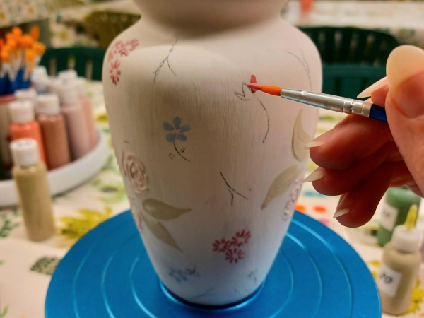 Floral Vase Paint-Along at Yarnton Potting Shed Studio 24th July