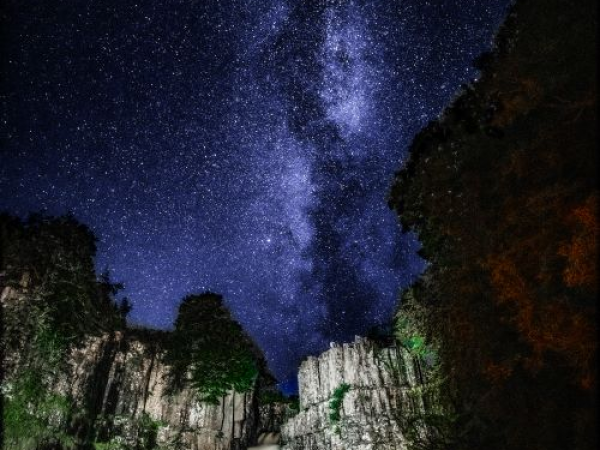 Family Stargazing at High Force Waterfall