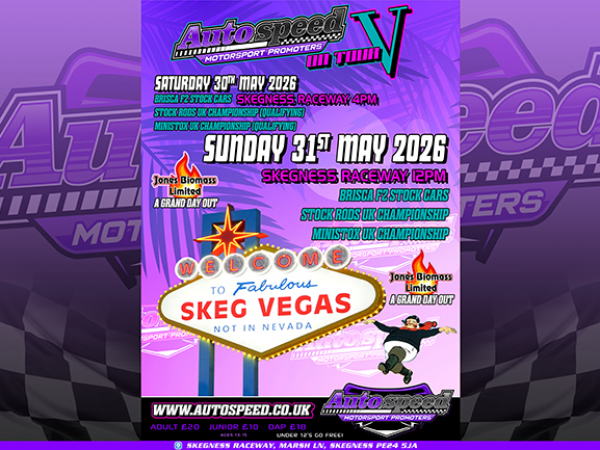 Spectator Tickets Sunday 31st May 12 noon Skegness Raceway