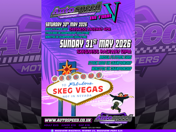 Spectator Tickets Saturday 30th May 4.00pm Skegness Raceway