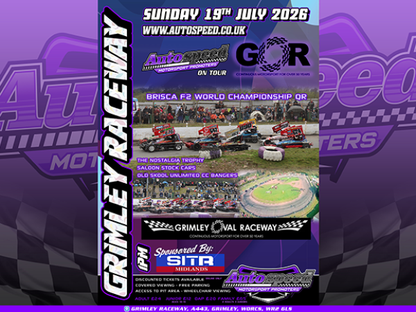 Spectator Tickets Sunday 19th July 1:00pm Grimley Oval Raceway