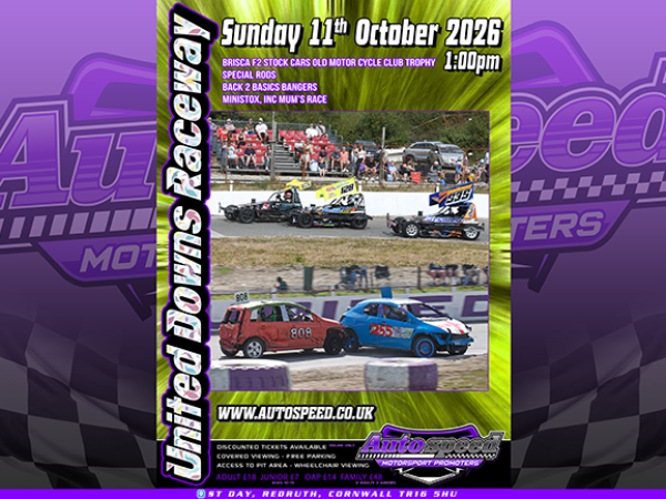 Spectator Tickets Sunday 11th October 1pm United Downs Raceway