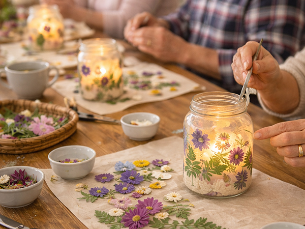 Adult Makes - Pressed-Flower Lanterns