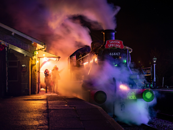 Meeting Santa under starlight gives that added sparkle to your festive fun here at the East Somerset Railway