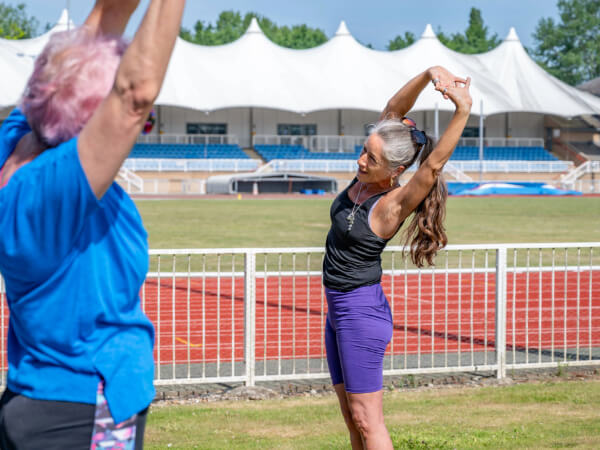 Yoga on the Tracks at Julie Rose Stadium