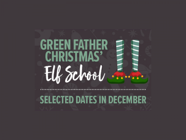 Green Father Christmas' Elf School