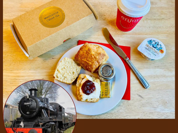 Unlimited Steam Train Rides and Whistlestop Cream Tea (prepaid voucher for TWO)