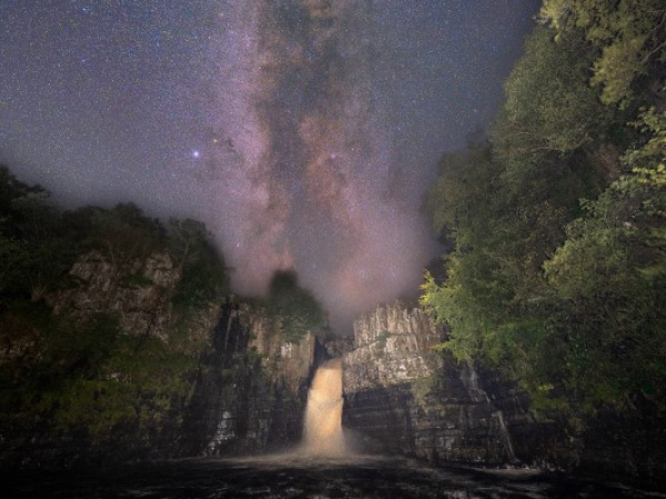 Stargazing at High Force Waterfall