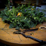 Christmas wreath making