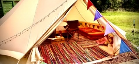 2 nights - Furnished Bell Tent (ensuite facilities) - sleeps up to 6 - 2021