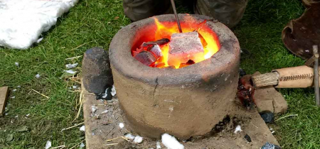 Copper smelting and bronze axe casting weekend