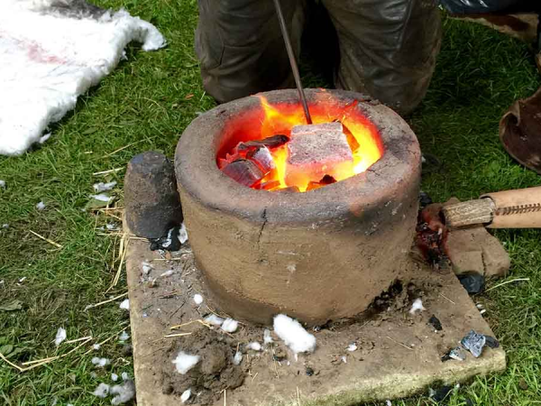 Copper smelting and bronze axe casting weekend