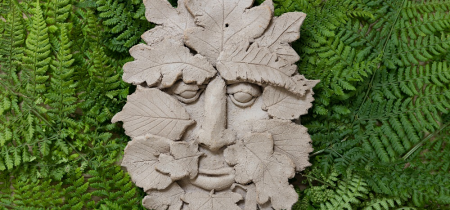 Make a clay Green Man or Lady of the Woods sculpture - family art workshop