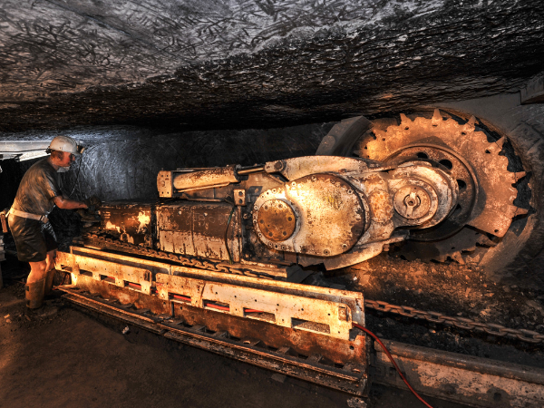 A large cutting machine on the Underground Tour