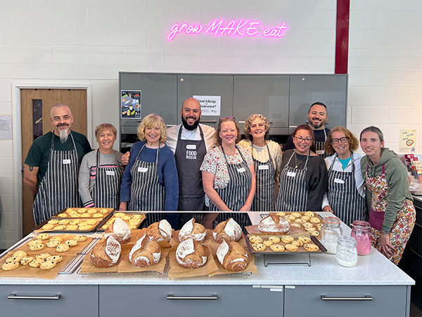 A group taking part in a sourdough workshop at the museum