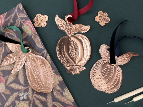 Workshop: Fruit Ornament Embossed Copper Festive Craft with Christine Leech
