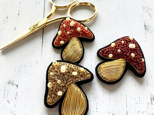 Woodland Fly Agaric Brooch Hand Embroidered Jewellery Workshop 2026