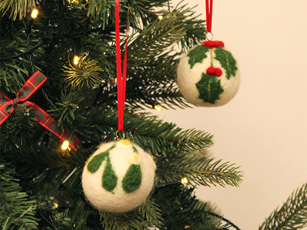 Festive Needle Felt Baubles 2025