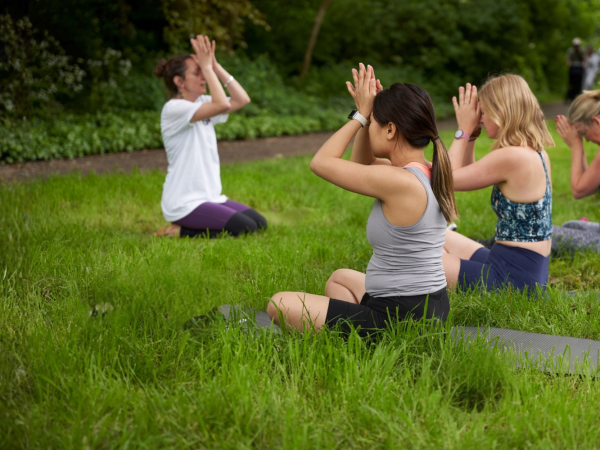 Evening yoga in the walled garden