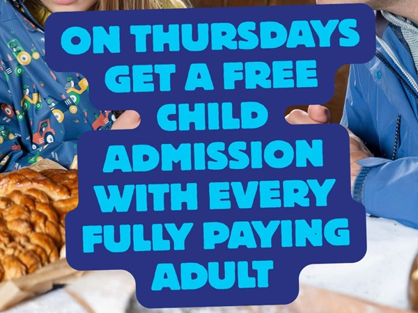 Free child with full price adult - Thursdays 23 July-3 September