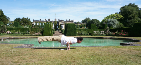 Outdoor Yoga in the Gardens of Renishaw Hall with Ian from Fat Whippet