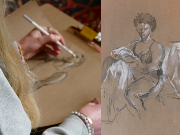 Drink and Draw in Leighton's studio