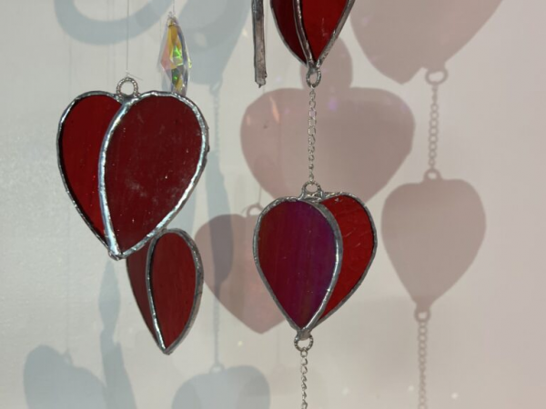 Stained Glass Hearts, Birds or Angels