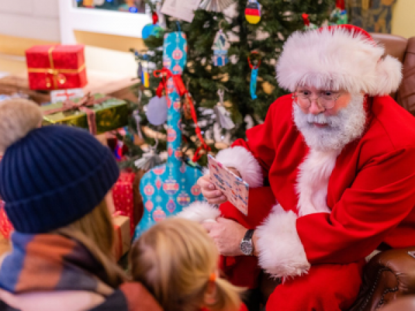 Father Christmas in the Fishing Lodge