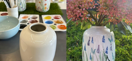 NEW Hand-Painted Flowers Vase Workshop 2024