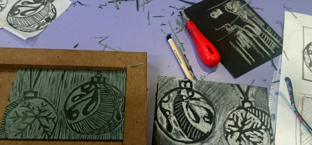 Lino print your Christmas cards