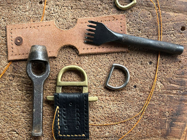 HCF Stitched Leather Key Fob