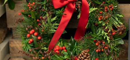 Christmas wreath making