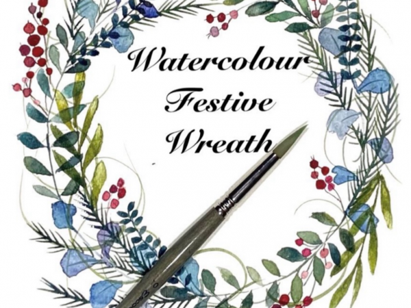 Learn how to paint a Watercolour Christmas Wreath Workshop