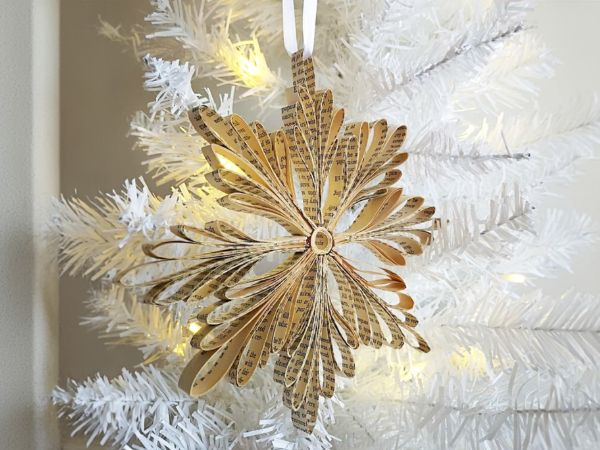 Book Paper Snowflake Decorations