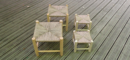 Make a woven top stool