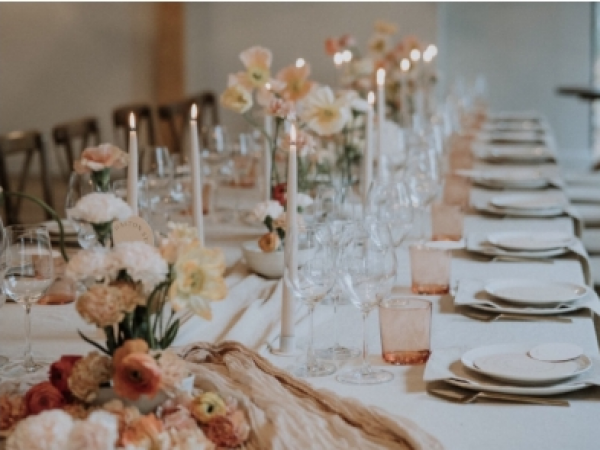 Seasonal Tablescape with Periwinkle Barn