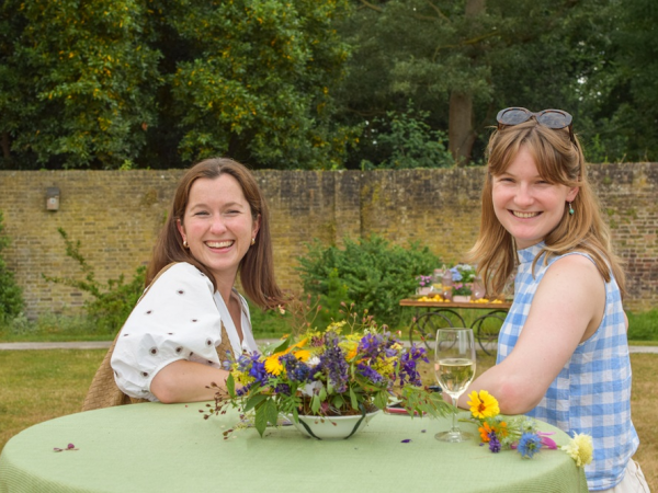 Wine tasting in the walled garden
