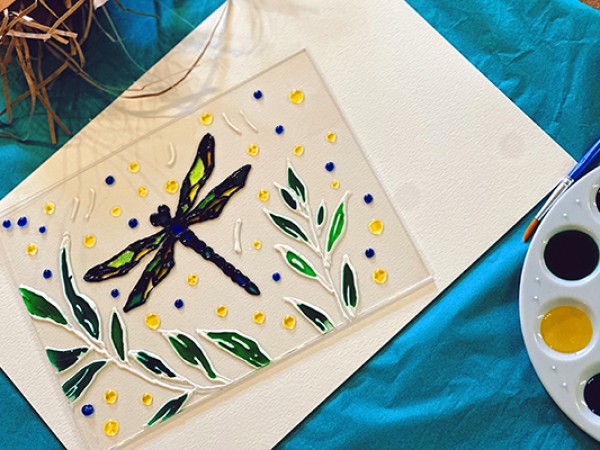 Dragonfly suncatcher art workshop