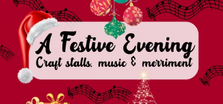 A Festive Evening. Craft stalls, music and merriment. A festive, musical background.