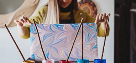 15 March: The Ancient Art of Ebru the Art of Paper Marbling with Ebru Kocak (AM)