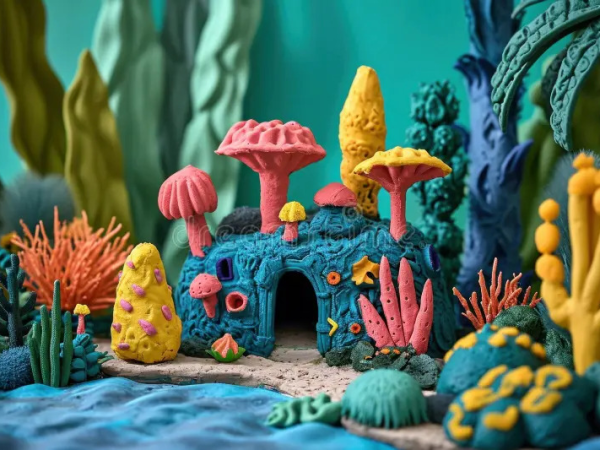 Miniature Underwater Clay Creatures @ The Great Tapestry of Scotland