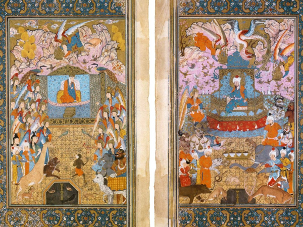 Persian Miniature Painting: King Solomon & the Queen of Sheba