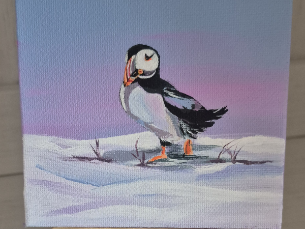Puffin in a Winter Wonderland - Mini Canvas Workshop
