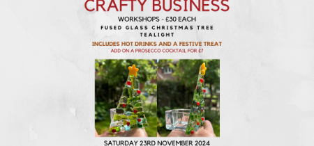 1.30pm Fused Glass Christmas Tree Tealight Workshop