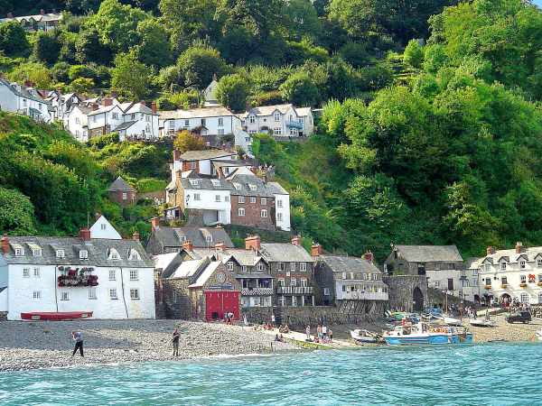 A view of Clovelly from Bideford Bay