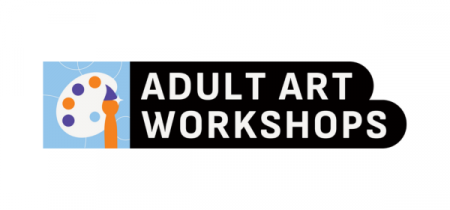 Adult Art Workshops logo. A paintbrush and palette.