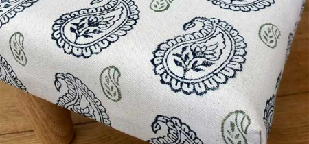 Block Printed Footstools with Marea from Art of Jaipur 2025